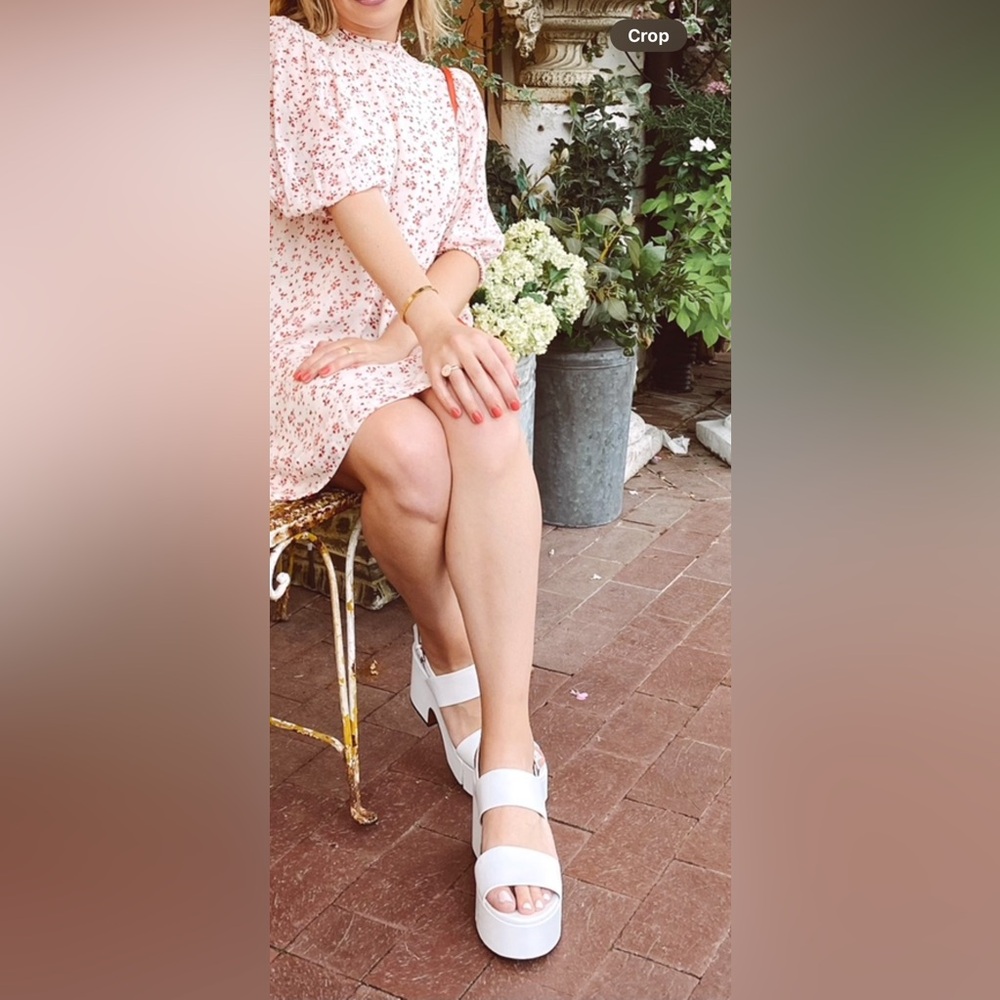 CLERGERIE white platform leather sandals